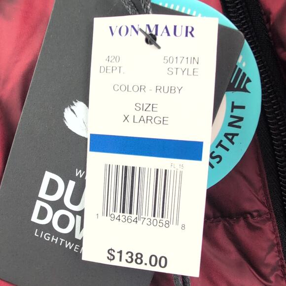 L'ATELIER NWT & Accessory Pouch Duck Down Puffer Vest Garnet Red Women's XL - Picture 7 of 12